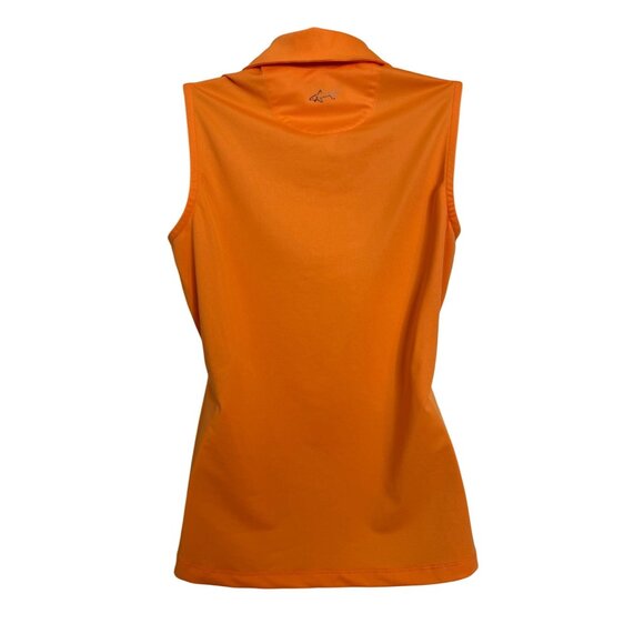 Greg Norman Size Small Orange Golf Sleeveless Collared Tank NWT $50 Stretchy Wom - Picture 2 of 9